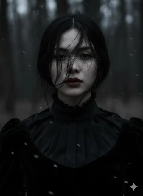 Mysterious Gothic Woman Night Portrait