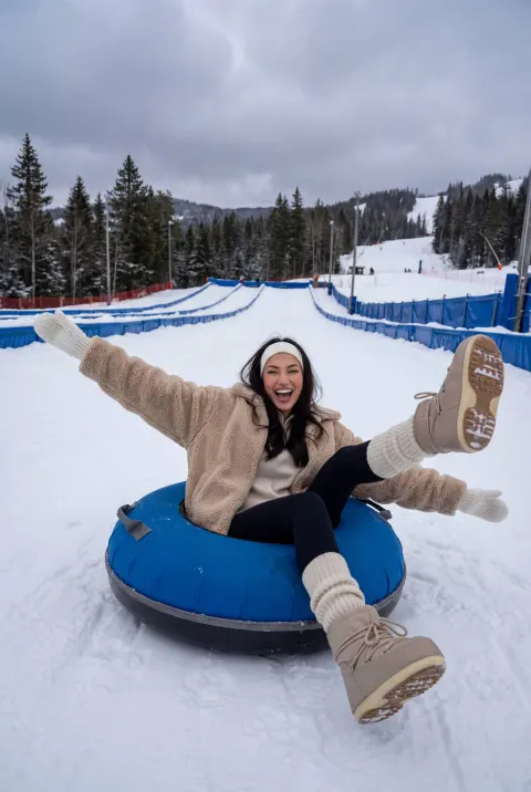 Joyful Snow Tubing Thrill