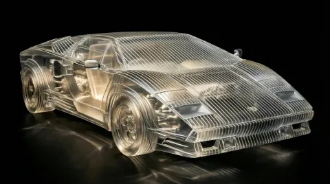 Amber Supercar Slice Sculpture