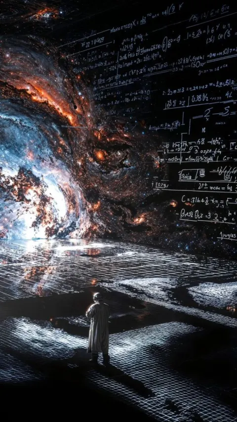 Solitary Figure Against Cosmic Void