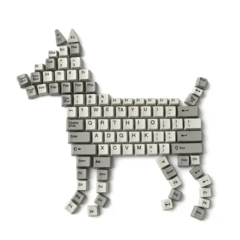 Keyboard Keycap Dog Mosaic Art
