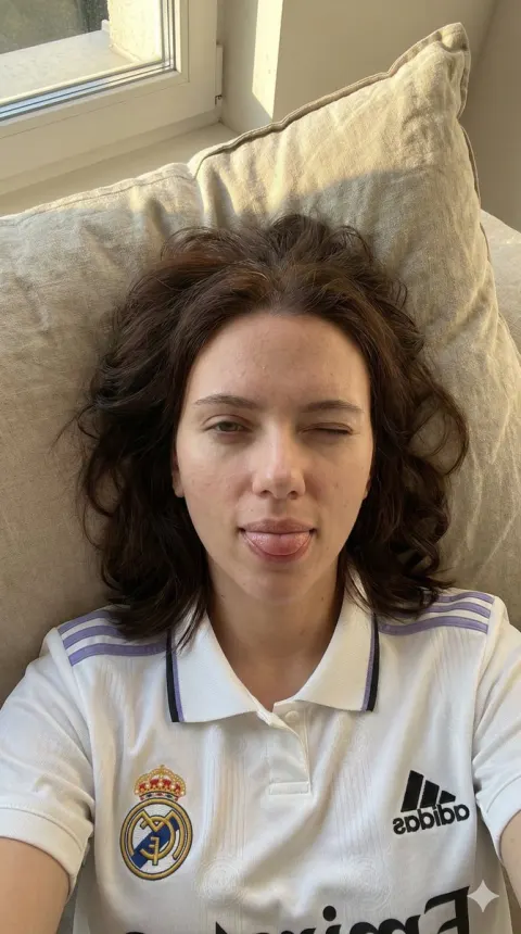 Real Madrid Girl Playful Selfie