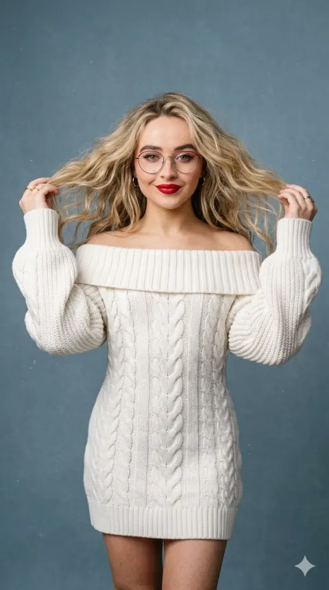 Blonde Fashion Editorial Studio Portrait
