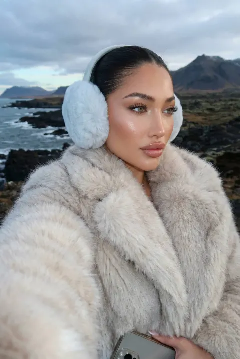 Luxurious Winter Fur Selfie