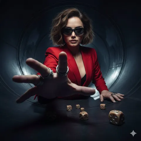 Red Jacket Industrial Cinematic Portrait