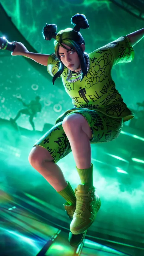 Billie Eilish Neon Festival Fortnite Render