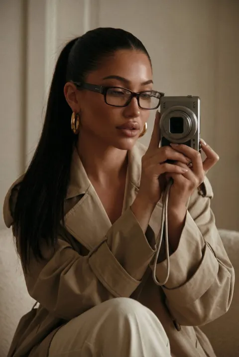 Vintage Camera Girl Portrait