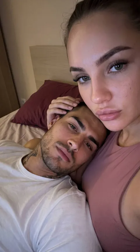 Intimate Bedside Cuddle Selfie