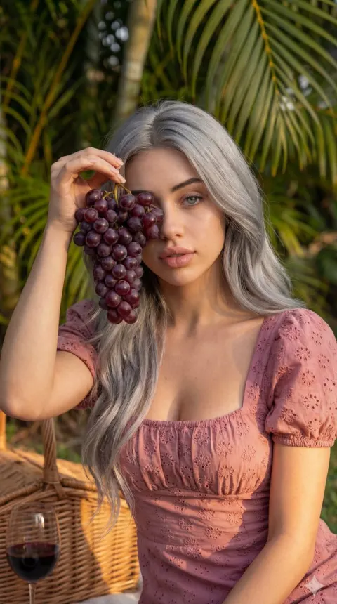 Grape Veiled Beauty in Tropical Garden
