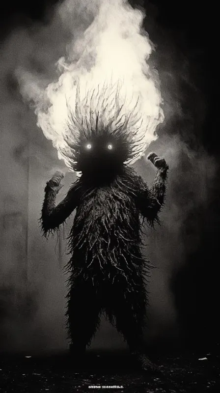 Calcifer Fire Demon Bold Black and White Photography