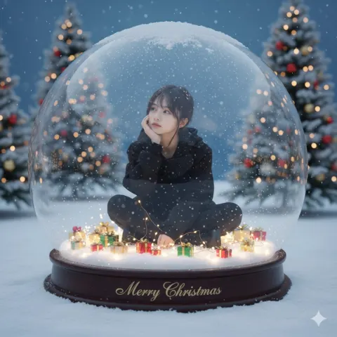 Magical Christmas Snow Dome Scene