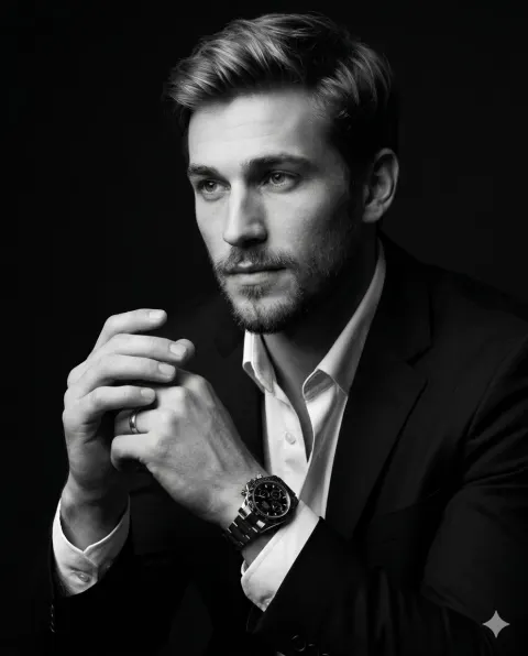 Dramatic B&W Portrait