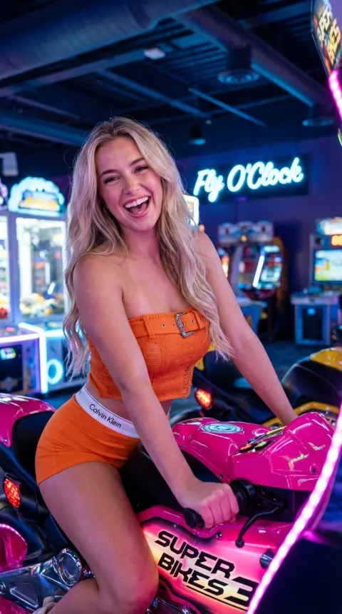 Arcade Girl Neon Pink Vibes