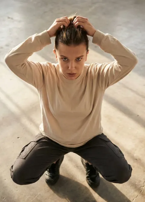 Minimalist Sunlit Hair Bun Portrait