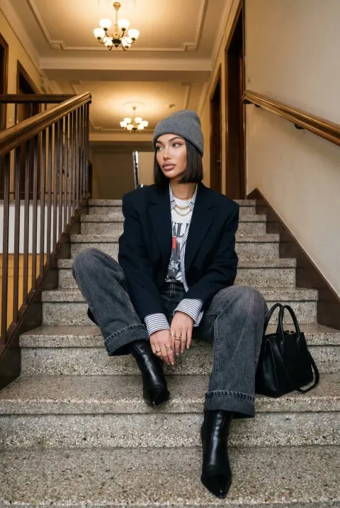 Vintage Stairwell Street Style Portrait