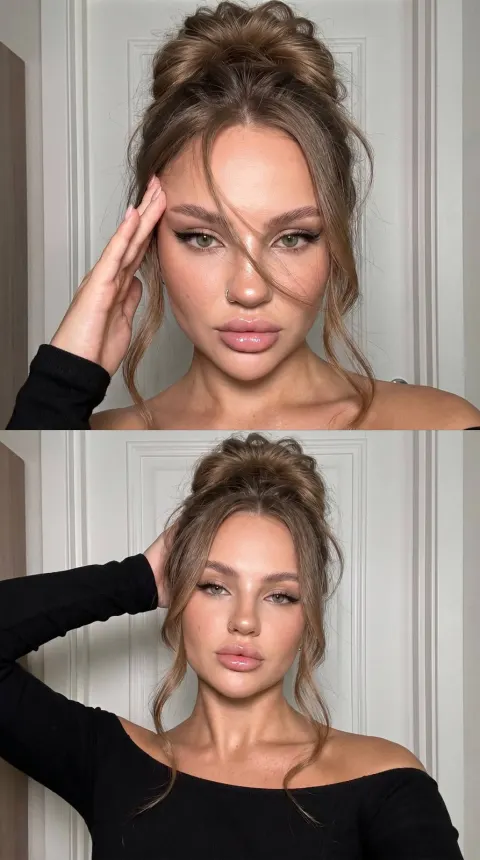 Cool Girl Messy Bun Selfie