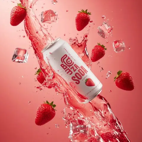 Ultra-realistic Strawberry Soda