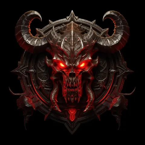 Diablo 4 Guild Letter J Logo on Black Background