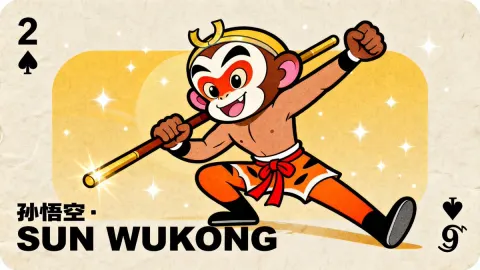 Vintage Sun Wukong Playing Card