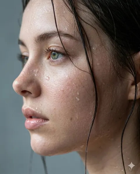 Cinematic Wet Beauty Portrait