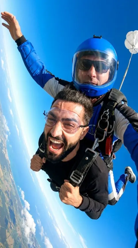 Tandem Skydive Scream Shot