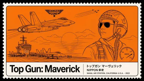 Top Gun Maverick Stamp Poster