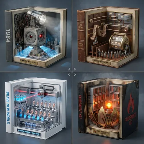Dystopian Machine Book Dioramas
