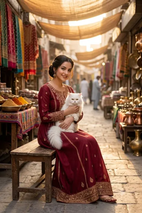 Golden Hour Bazaar Portrait