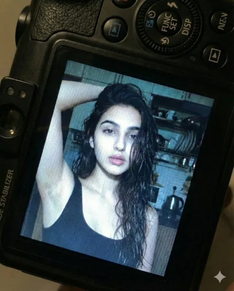 Retro Camera Flash Portrait