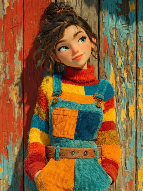 Dreamy Freckled Girl in Cozy Rustic Setting