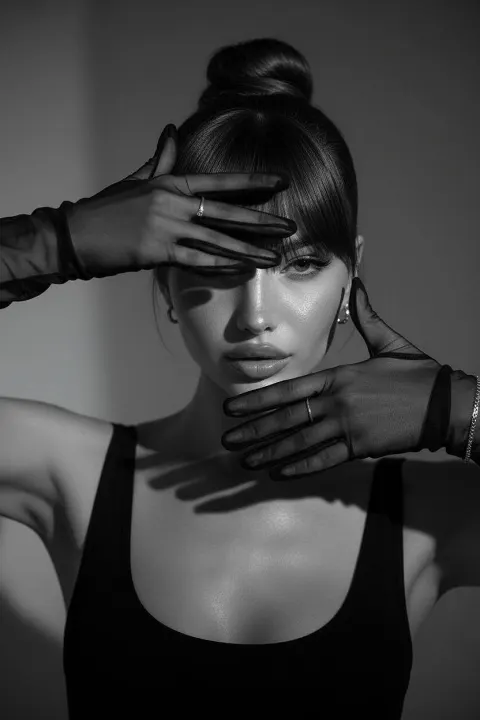 Minimalist Black And White Editorial Portrait