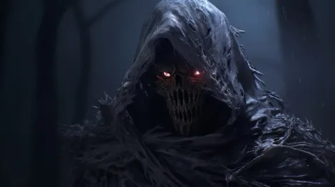 Ethereal Revenant in Tattered Obsidian Cloak Gothic Art