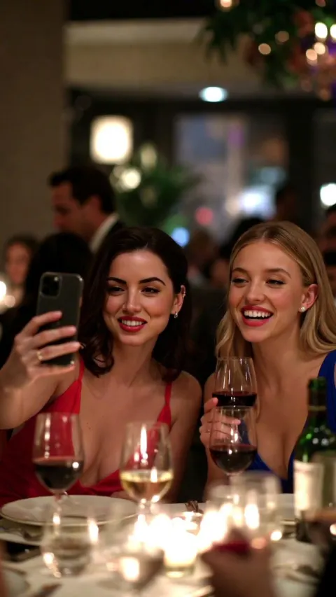 Star Duo Candid Night Selfie
