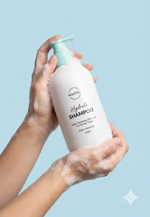 Foamy Shampoo Bottle Close-Up