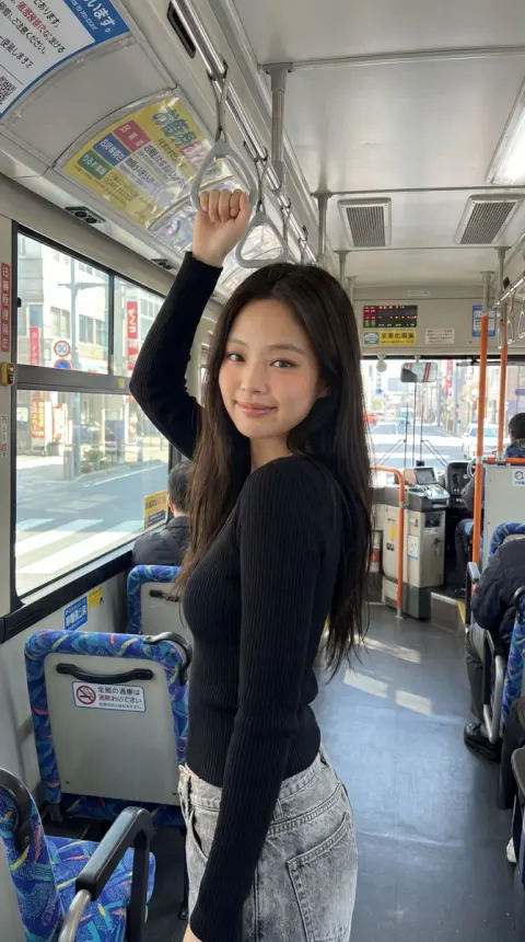 Korean Beauty on Japanese Bus