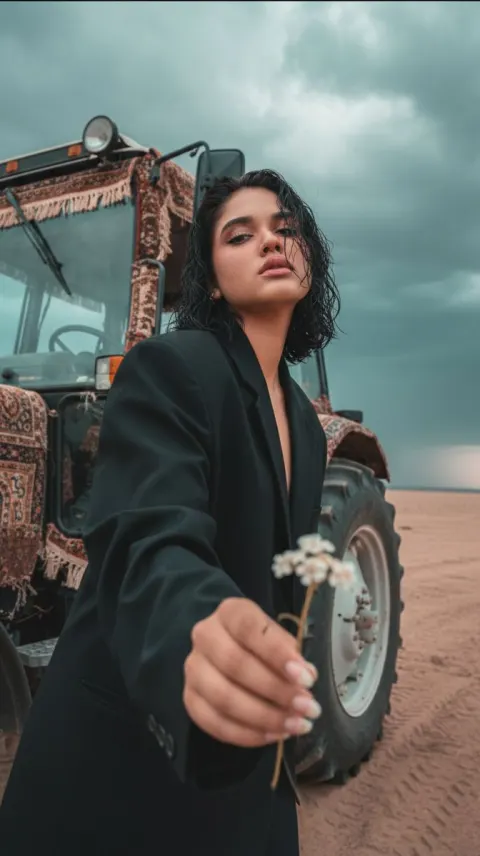 Desert Wildflower Cinematic Portrait