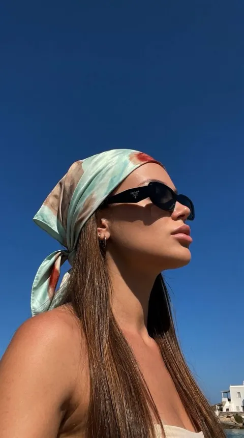 Mint Scarf Summer Fashion Portrait