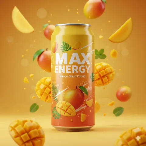 Mango Energy Drink Commercial Shot