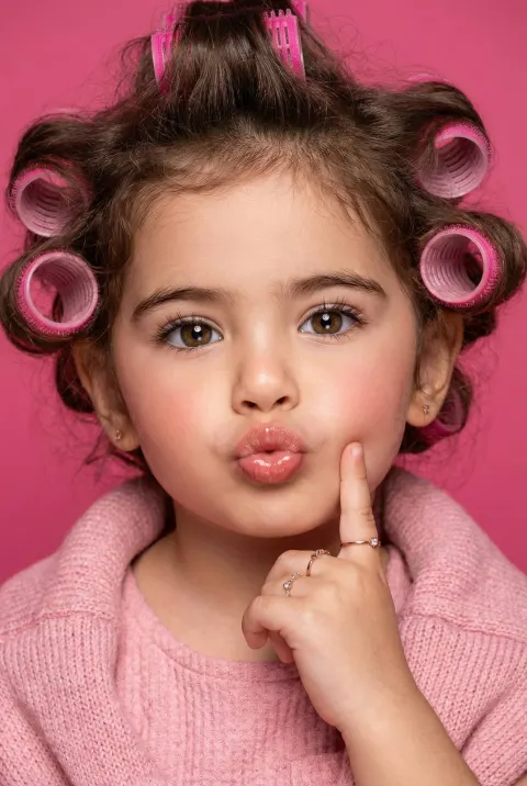 Playful Pink Kids Beauty Portrait