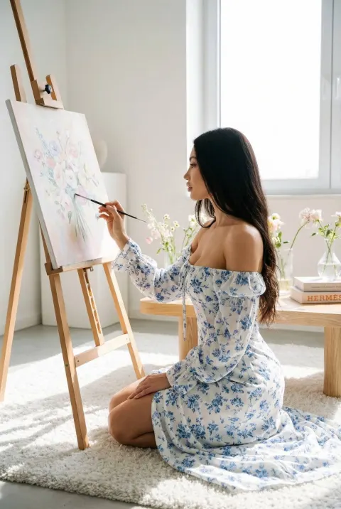 Minimalist Studio Art Portrait