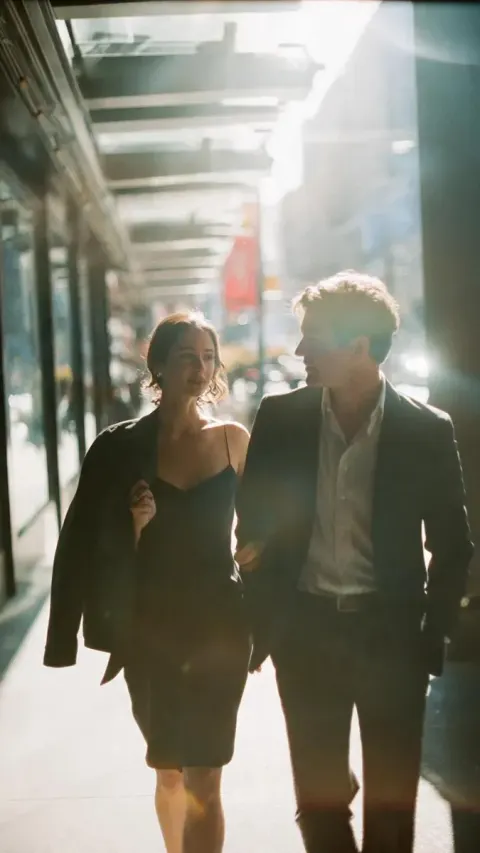 Cinematic Urban Couple Film Portrait