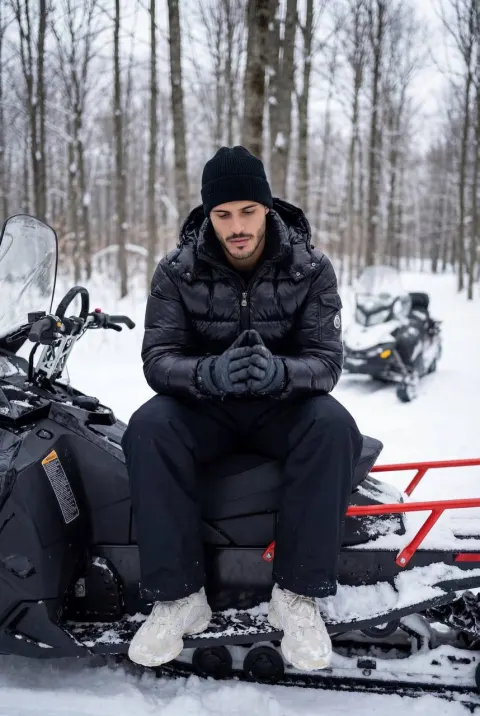 Snowmobile Winter Stillness Portrait