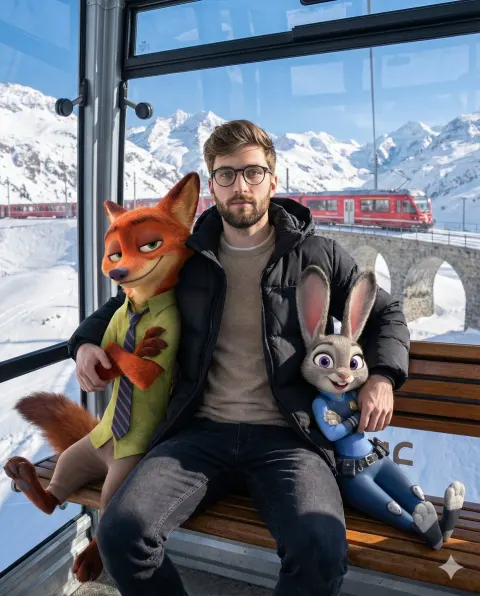 Cozy Alpine Winter Cable Car Adventure