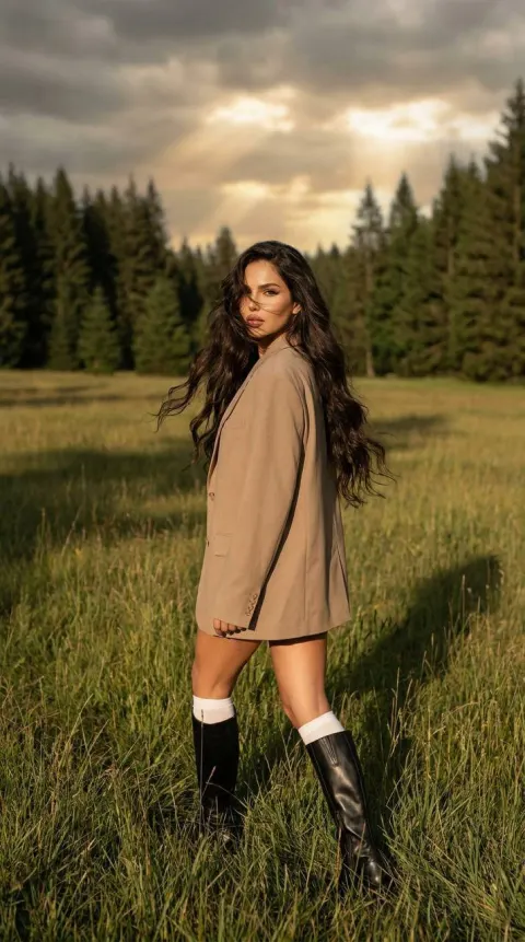 Golden Hour Meadow Fashion Editorial