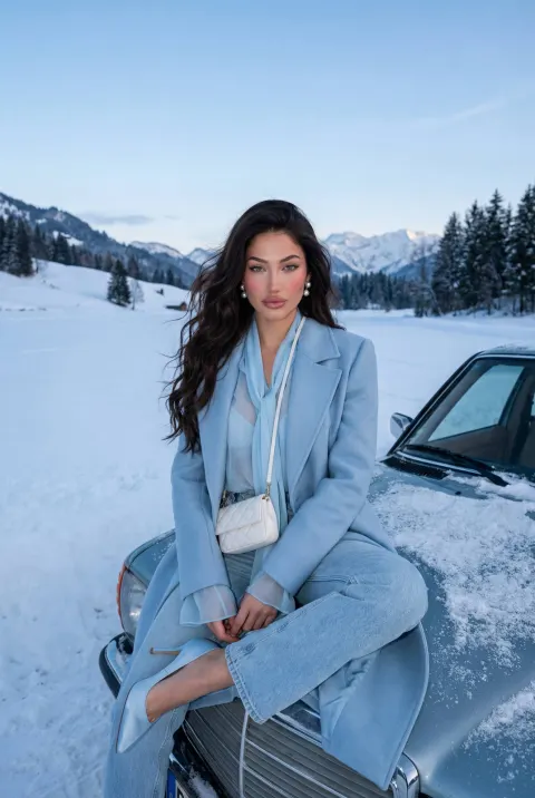 Icy Blue Alpine Fashion Editorial