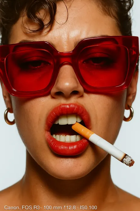 Rebel Red Lips Portrait