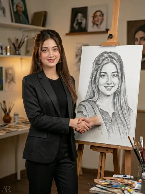 Handshake With Sketch Self