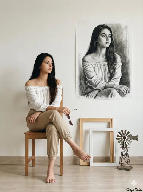 Woman Admiring Her Own Portrait