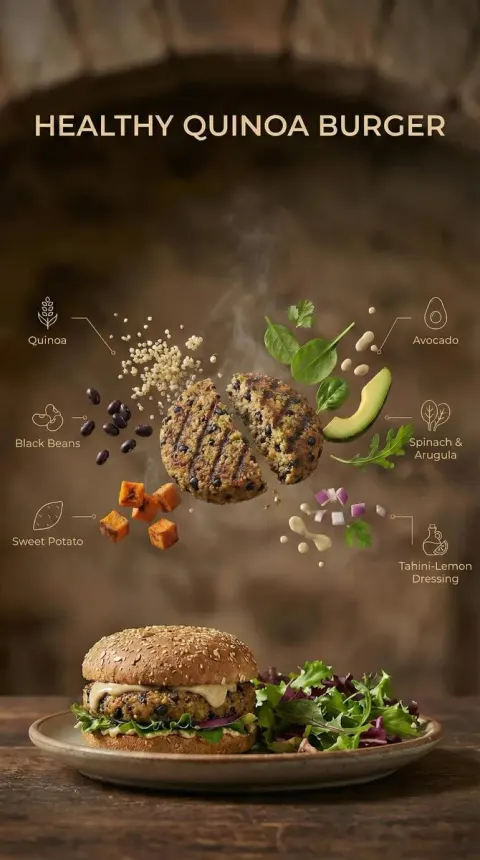 Quinoa Burger Exploded View