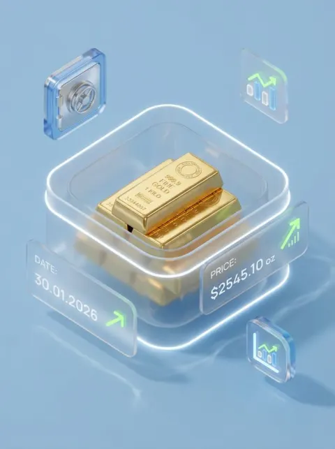 Glassmorphism Gold Bar 3D Render